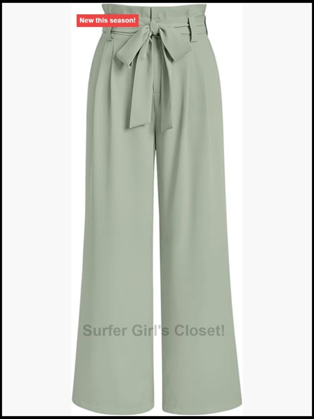 Wide Leg Dress Pants Paperbag High Waisted Business Casual Trousers Removable